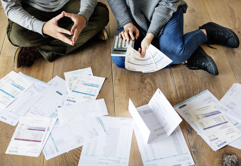 Couple managing the debt Couple managing the debt